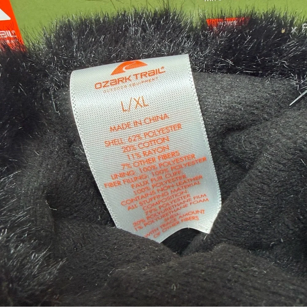 Ozark Trail Ski Mittens Women L/XL Faux Fur Cuff Winter Gloves NWT